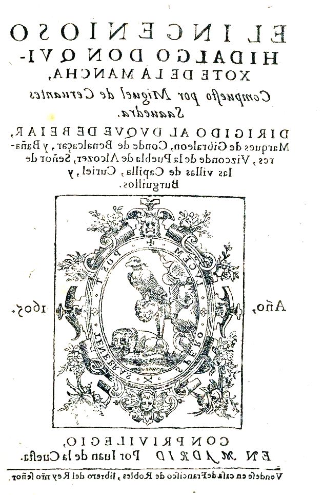 Capa da primeira edição de Dom Quixote