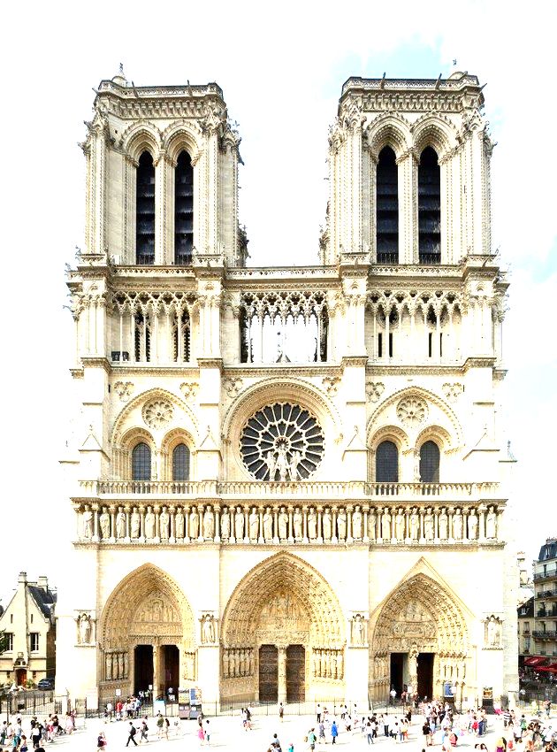 A fachada ocidental de Notre Dame.