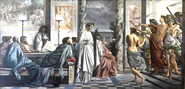 Pintura O Banquete de Platão, de Anselm Feuerbach.