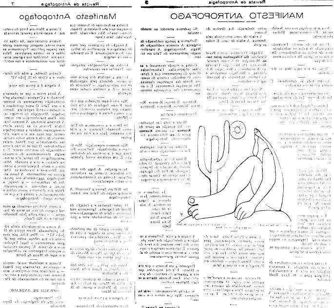 Imagem do Manifesto Antropófago escrito por Oswald de Andrade e publicado na Revista Antropofagia