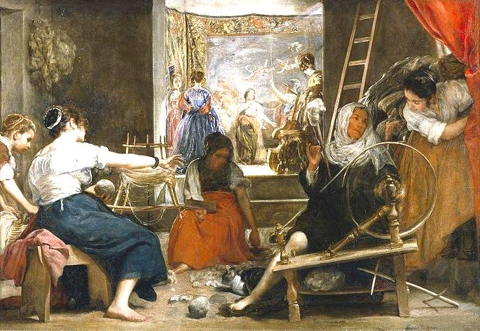 Quadro As fiandeiras, do pintor barroco espanhol Velazquez.