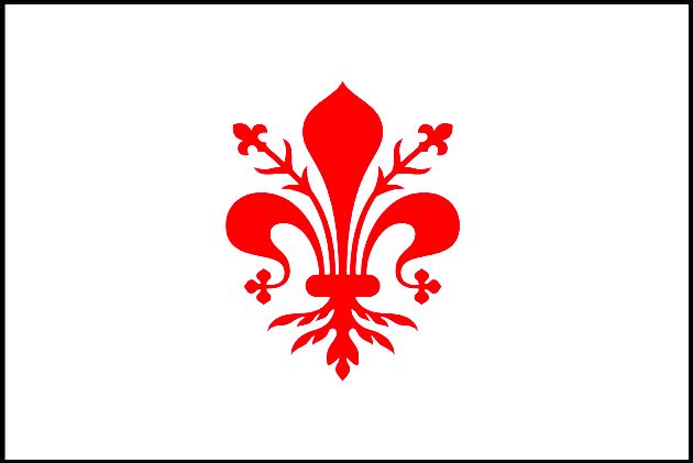 A própria bandeira da República Florentina carrega o lírio.