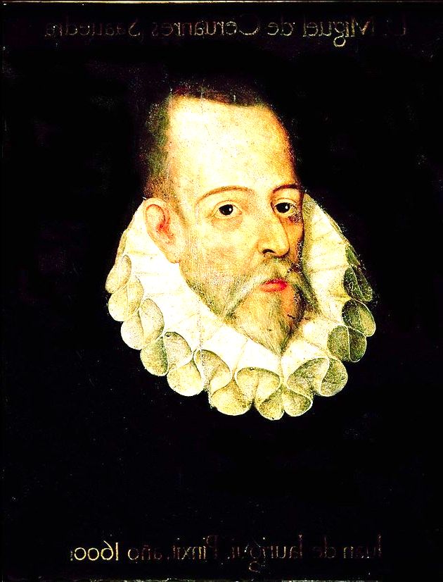 Retrato de Miguel de Cervantes pintado por Juan de Jauregu (1600).