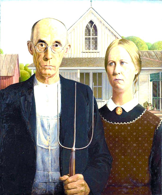 Gótico americano, de Grant Wood