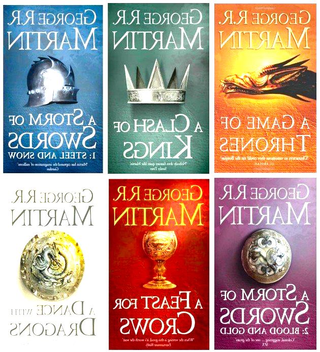 Capas das edições norte-americanas de A Song of Ice and Fire.