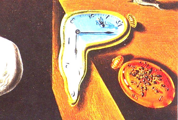 a mosca sobre o relógio em A persistência da Memória, de Dalí