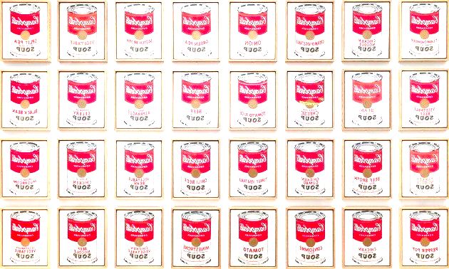 Campbells soup (1962), de Andy Warhol.