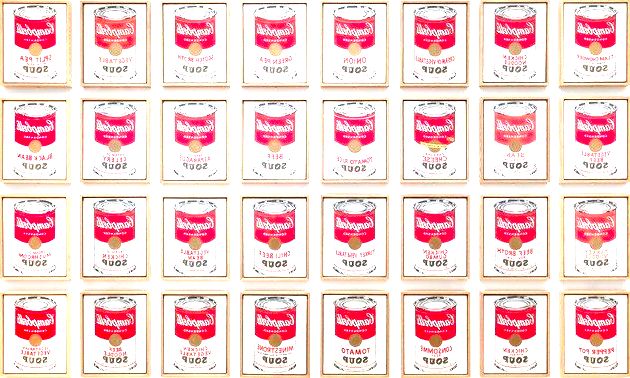 Campbells soup (1962), de Andy Warhol.