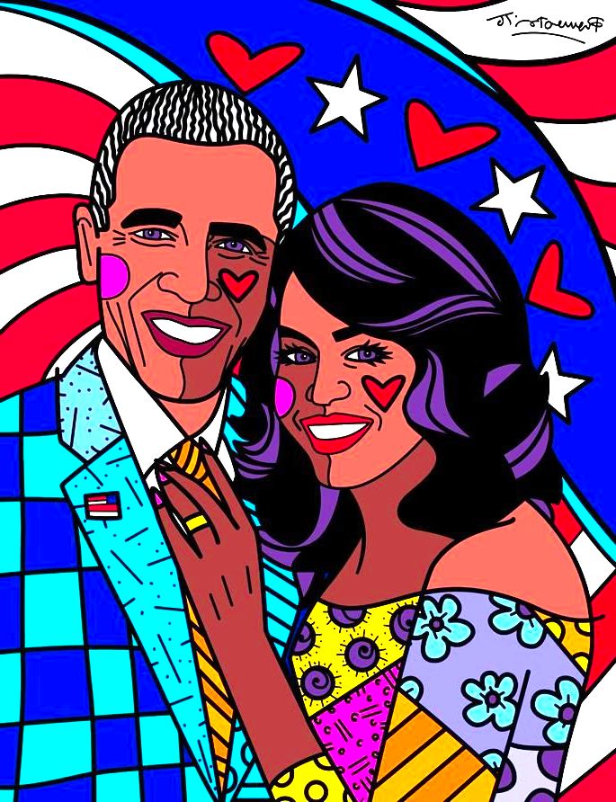 Casal Obama Romero Britto