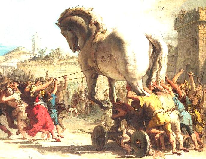 Cavalo de Troia, pintura de Giovanni Domenico Tiepolo, de 1760