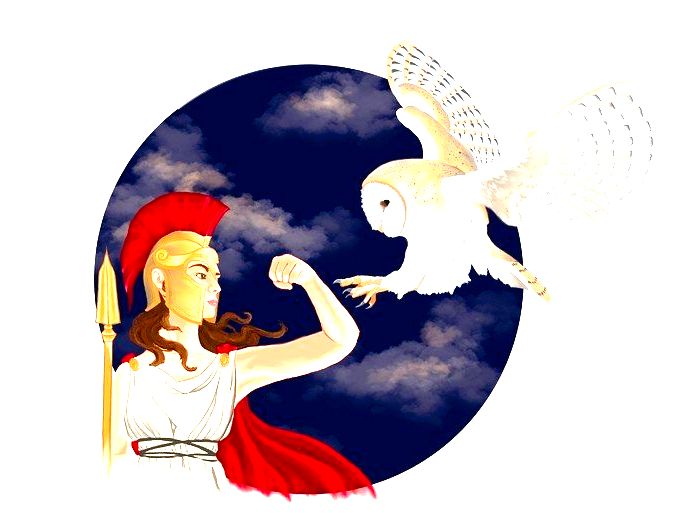 Representação da deusa Atena com corija