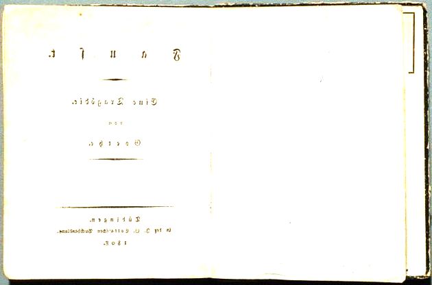Primeira edição de Fausto (1808), poema trágico escrito por Goethe que teria servido de influência central para a composição de Bohemian Rhapsody, dos Queen.