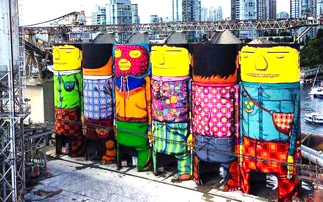 Grafite enorme feito pelos gêmeos no Canadá.