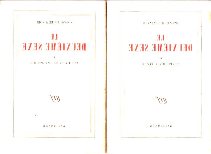 Capa do livro O Segundo Sexo.