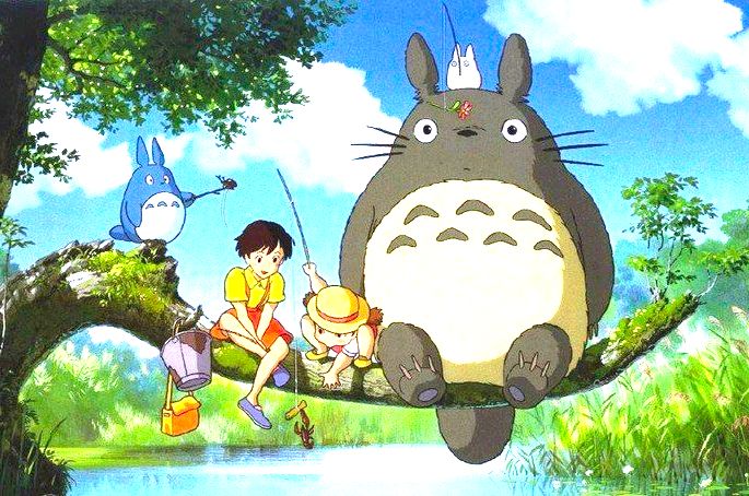 Cena de animação japonesa Meu amigo Totoro