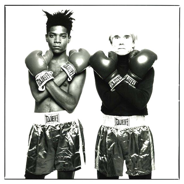 Retrato de Andy Warhol e Jean-Michel Basquiat.