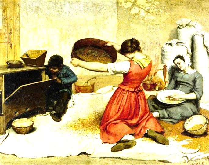moças peneirando trigo courbet
