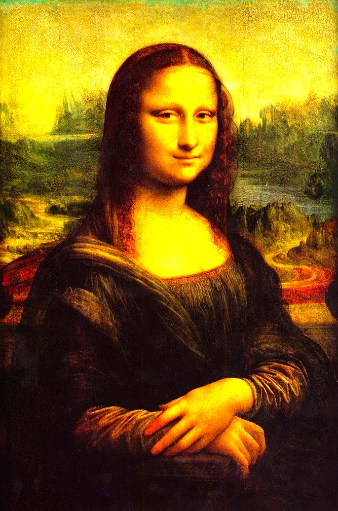 quadro Mona Lisa, retrata uma mulher com as mãos sobre o colo e sorriso sutil