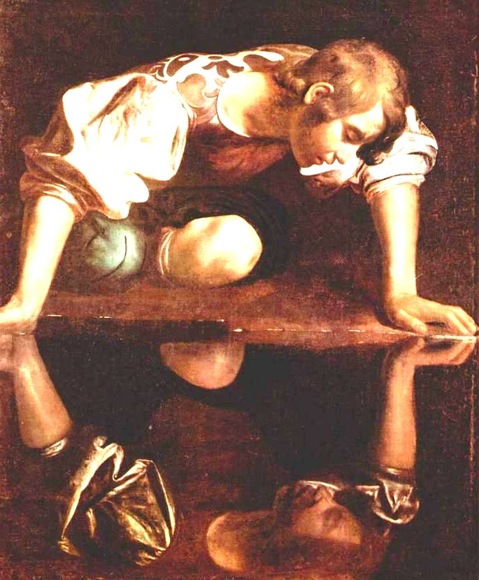Narciso (1597 - 1599), pintado por Caravaggio.
