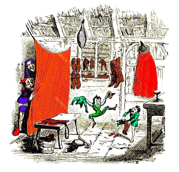 Ilustração do conto O sapateiro e os duendes