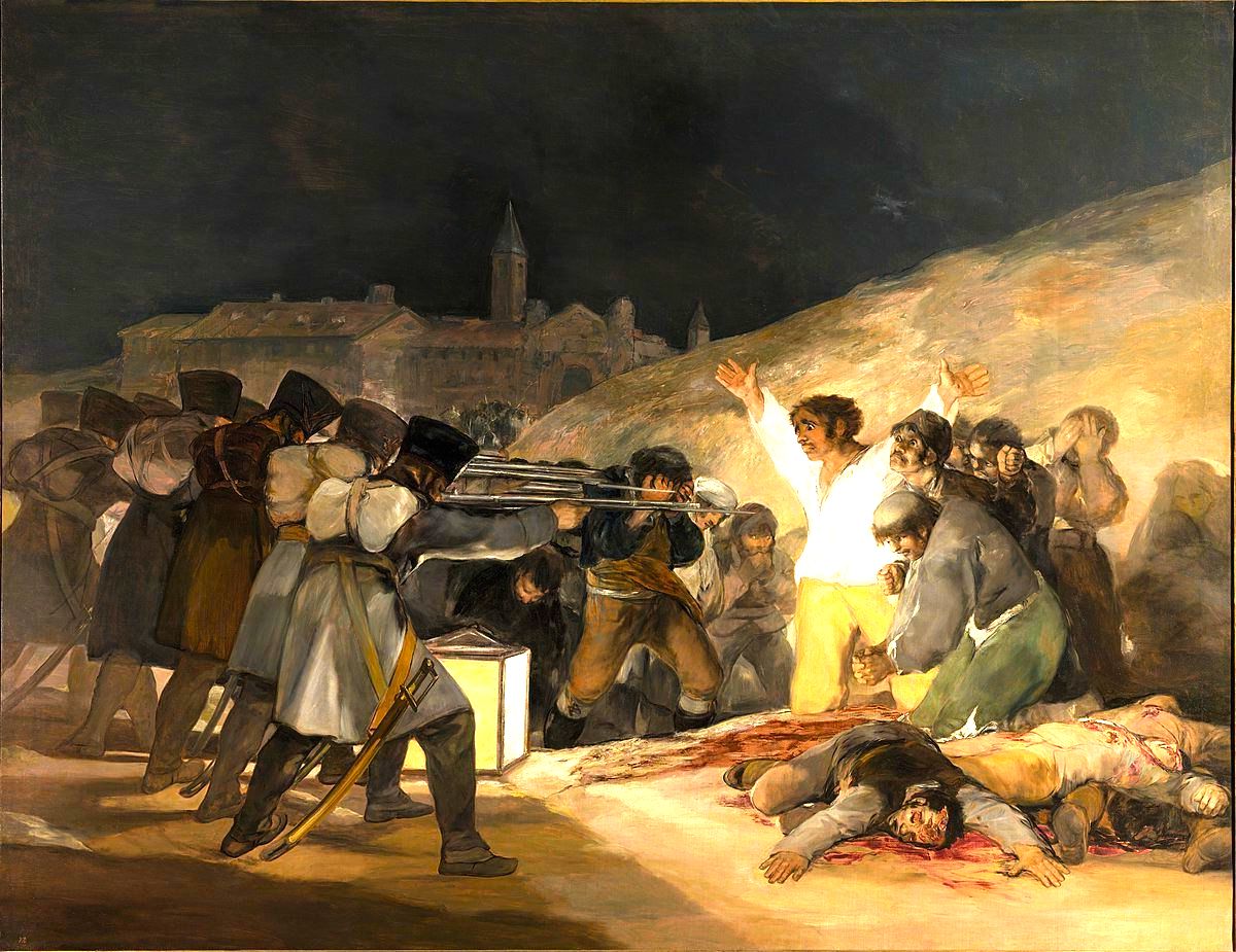 tela Os fuzilamentos de tres de maio, de Goya