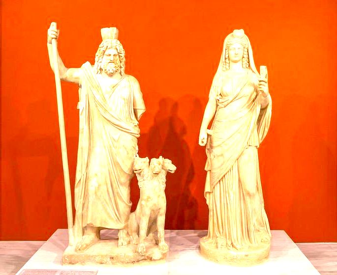Escultura romana de Perséfone e Hades