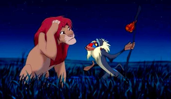 Rafiki conversa com Simba.