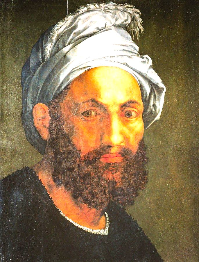 retato de Michelangelo, de 1522, exibe homem de perfil e turbante branco na cabeça