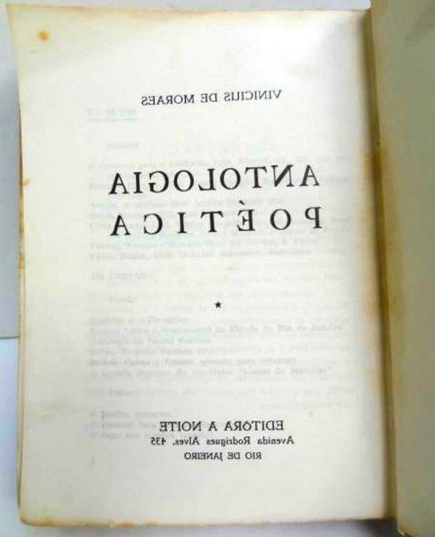 Frontispício da edição Antologia poética, lançada em 1954, que trazia o poema A Rosa de Hiroshima.