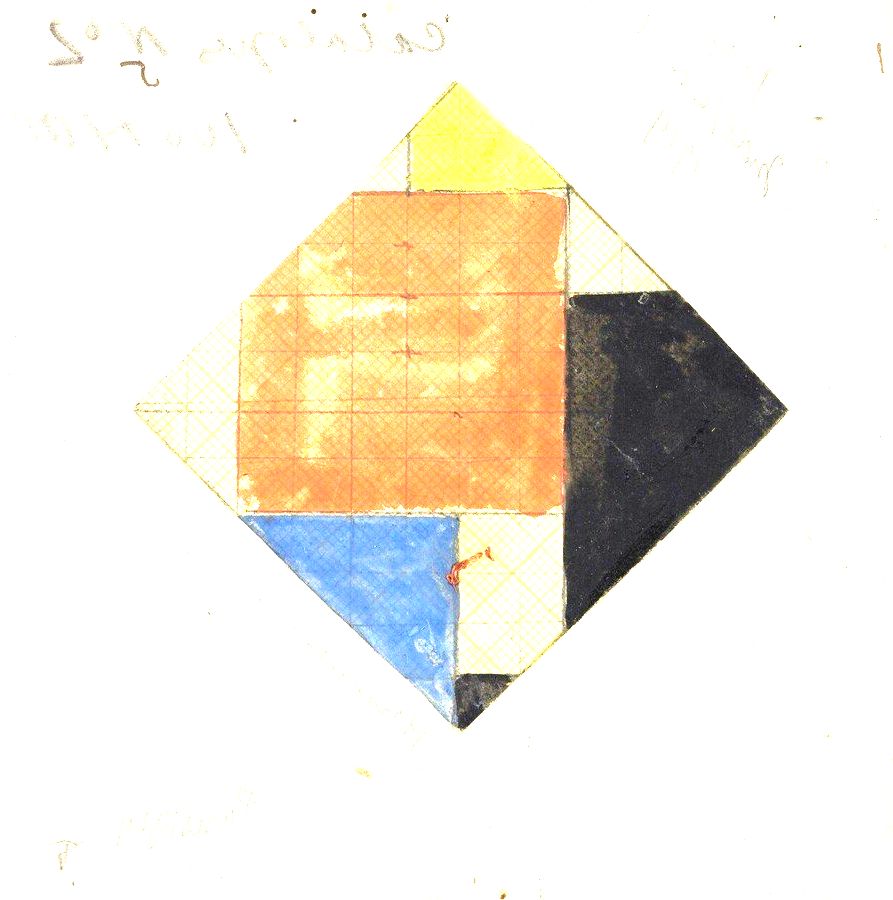 estudo para obra de arte concreta de Theo Van Doesburg