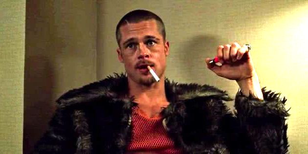 Tyler Durden (interpretado por Brad Pitt) no filme Clube de luta